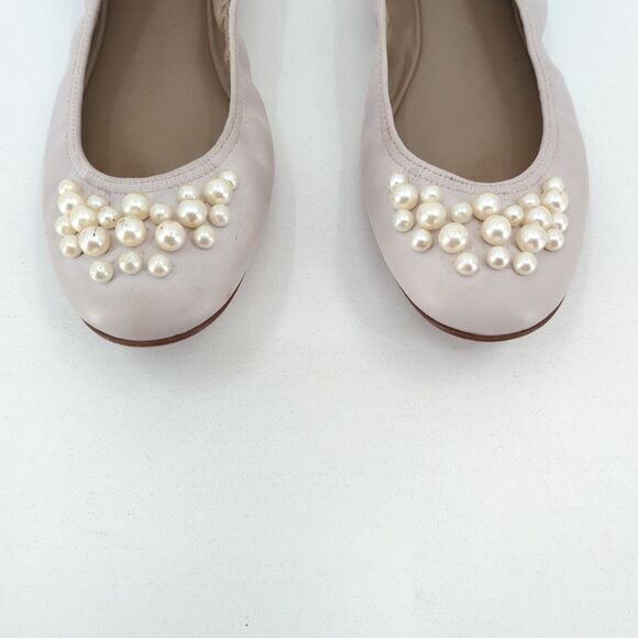 Valentino Garavani Women EU 36 Ballet Flats Pale Pink Leather Pearl Embellished - Picture 4 of 12